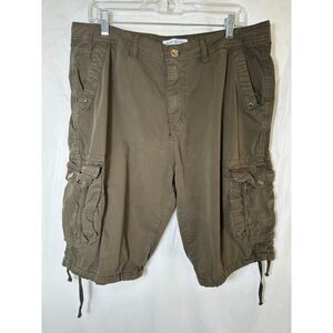 Best South Men's Outdoor Camping Khaki Green Cotton Cargo Shorts Size 36